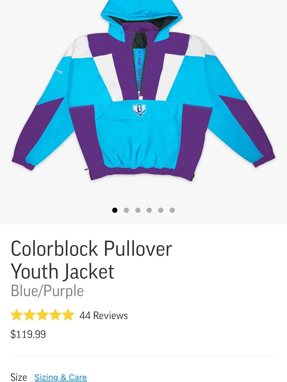 Kids Aqua & Purple Hooded Pullover Raincoat